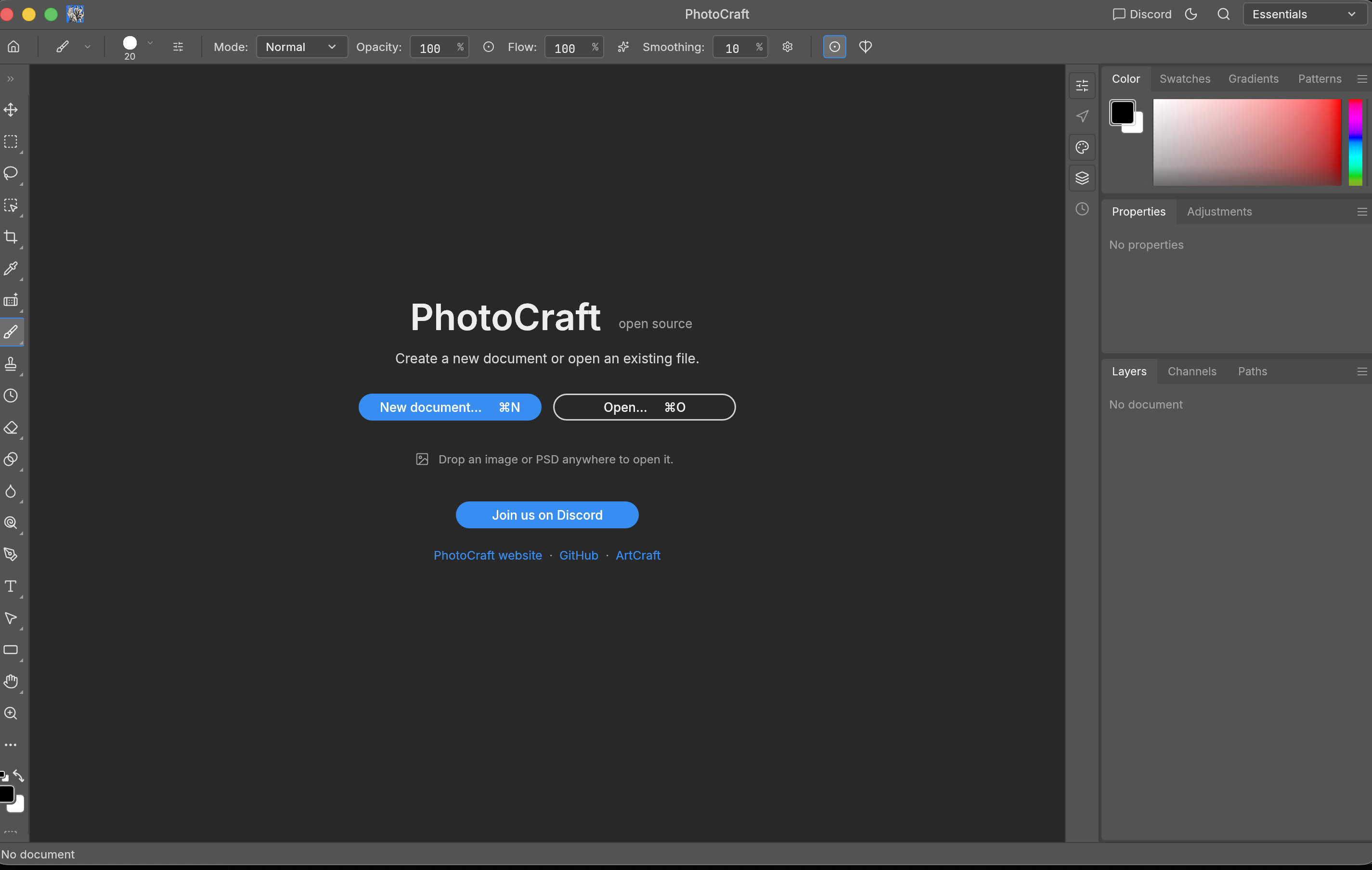 The PhotoCraft desktop app open on the laptop